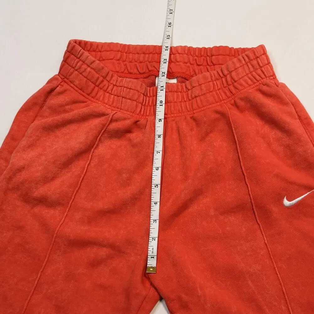 Nike Tracksuit Hoodie Sweatpants Set Womens XS Red Orange Fleece Jogger 2 Piece